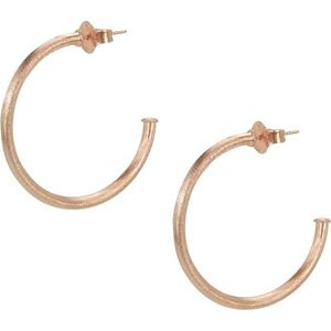 Sheila Fajl Petite Favorite Hoop Earrings in Brushed Rose Gold Plated NEW